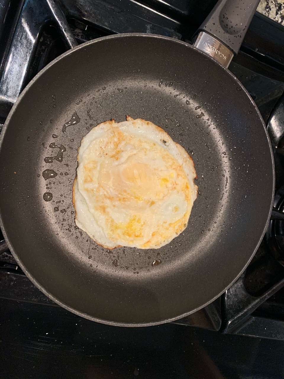 Frying an egg is so easy in a Teflon pan